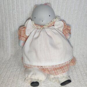 Vintage Michel & Co Porcelain Soft Bodied Doll Love You Puff Cat